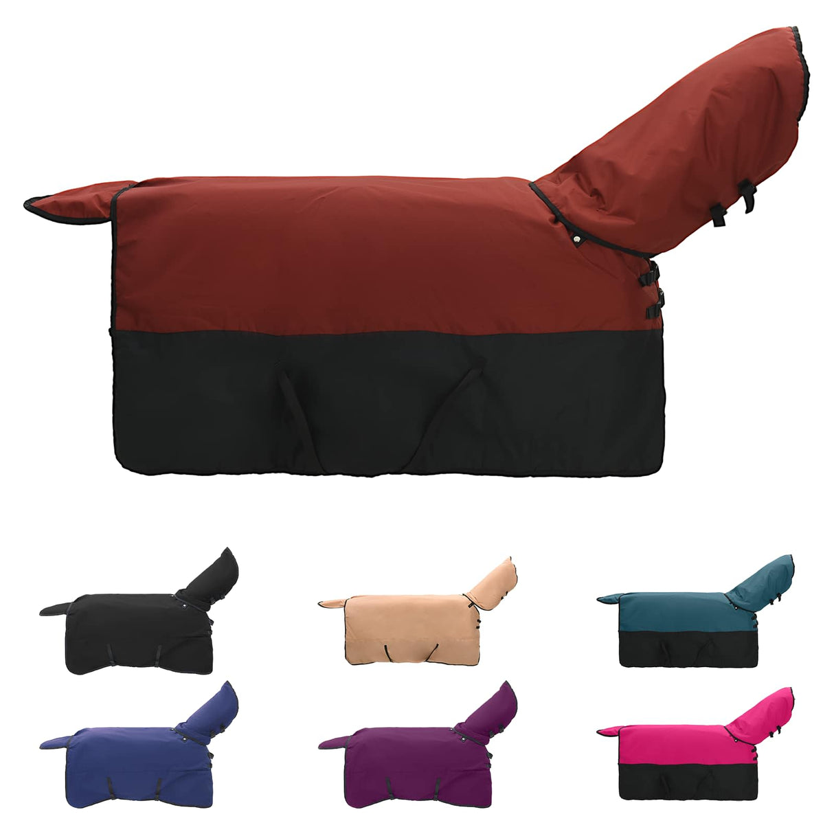 Vidaxl paardendeken donkergroen en zwart 145 cm polyester