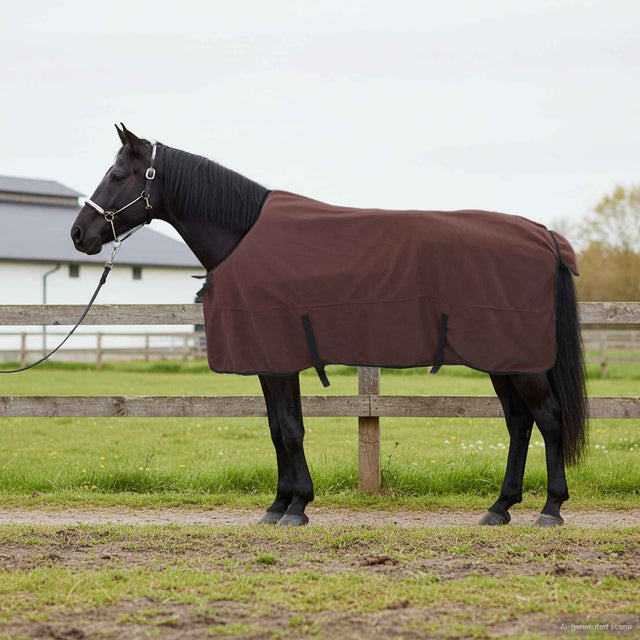Vidaxl paardendeken volledig donkerbruin 165 cm polyester fleece