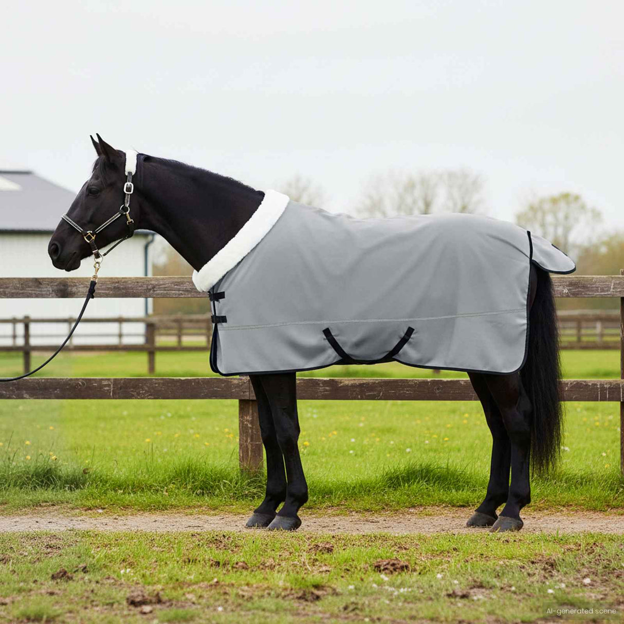Vidaxl paardendeken volledig donkergroen 165 cm polar fleece