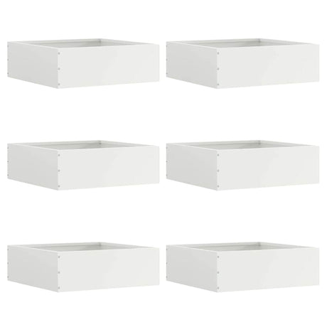 Vidaxl tuinrand 6 pcs wit 40 x 40 x 13 cm staal