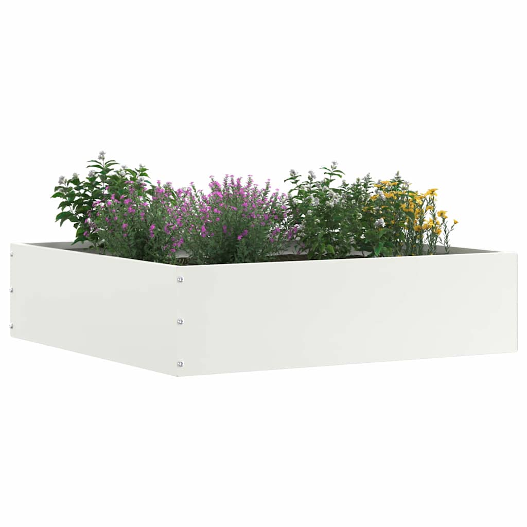 Vidaxl gazonrand 50 x 50 x 13 cm staal wit