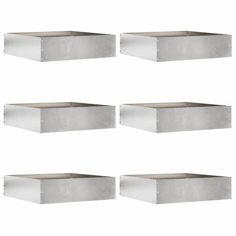Vidaxl tuinrand 6 pcs zilver 50 x 50 x 13 cm roestvrij staal