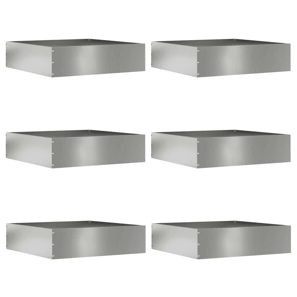 Vidaxl tuinrand 6 pcs zilver 50 x 50 x 13 cm gegalvaniseerd staal