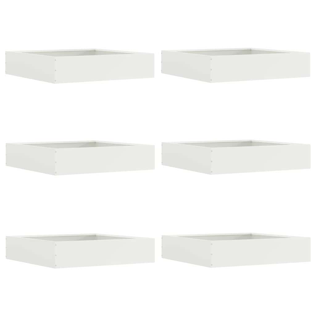 Vidaxl tuinrand 6 pcs wit 60 x 60 x 13 cm staal