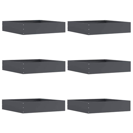 Vidaxl tuinrand 6 pcs antraciet 60 x 60 x 13 cm staal