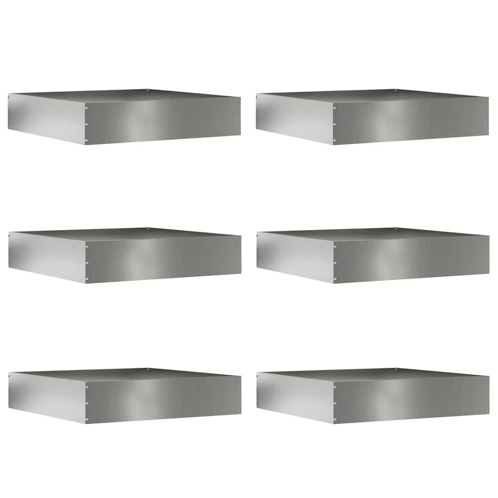 Vidaxl tuinrand 6 pcs zilver 60 x 60 x 13 cm gegalvaniseerd staal