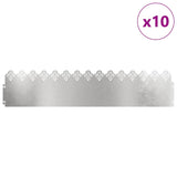 Vidaxl gazonranden 10 st 103 x 0,05 x 22 cm roestvrij staal zilver
