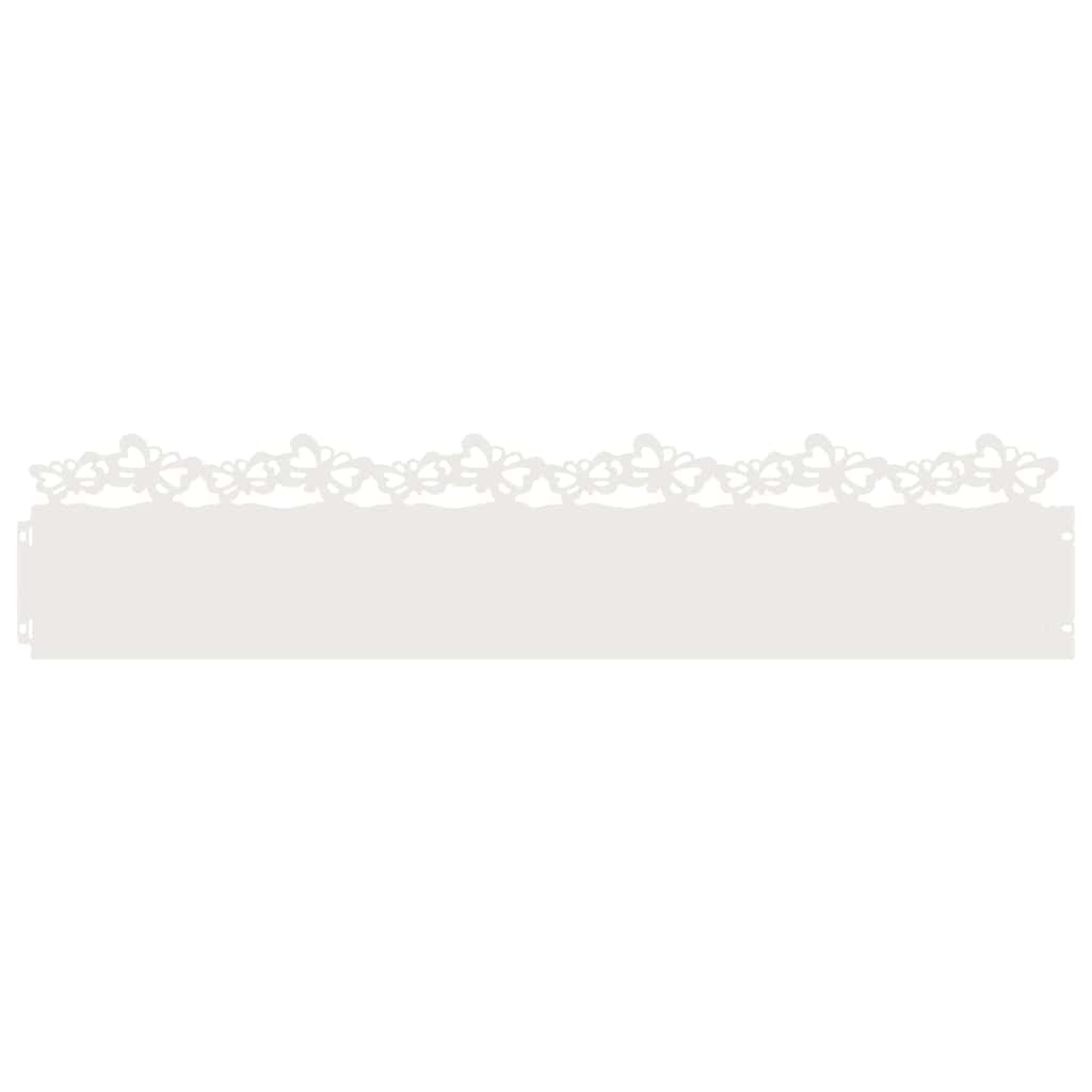 Vidaxl gazonranden 10 pcs wit 103 x 0,05 x 22 cm staal