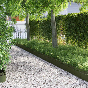 Vidaxl gazonranden 20 st 103 x 0,05 x 22 cm staal olijfgroen