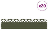 Vidaxl gazonranden 20 pcs olijf groen 103 x 0,05 x 22 cm staal
