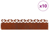 Vidaxl gazonranden 10 pcs roestig 103 x 0,05 x 22 cm cortenstaal