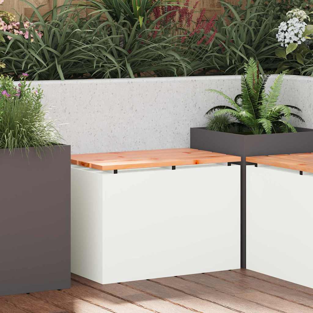 Vidaxl tuinbank wit 60 x 40 x 43 cm staal