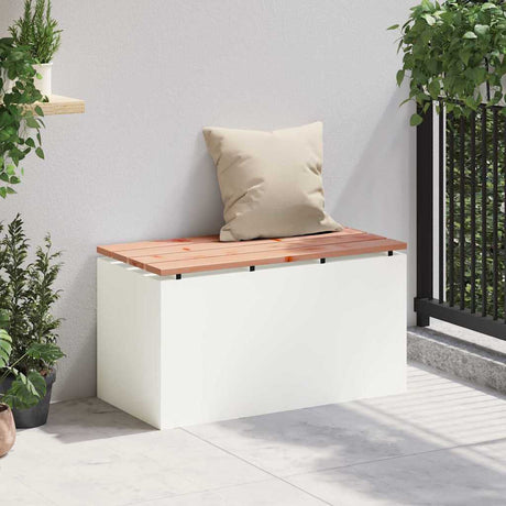 Vidaxl tuinbank wit 80 x 40 x 43 cm staal