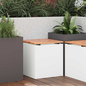 Vidaxl tuinbank wit 40 x 40 x 43 cm staal