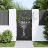 Vidaxl tuinpoort met slot zwart 85 x 200 cm poedergecoat staal