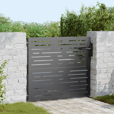 Vidaxl tuinpoort 85 x 100 cm poedergecoat staal zwart vergrendelbaar