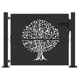 Vidaxl tuinpoort met slot zwart 110 x 105 cm poedergecoat staal