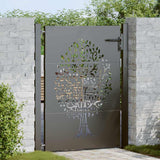 Vidaxl tuinpoort met slot zwart 110 x 130 cm poedergecoat staal