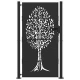 Vidaxl tuinpoort met slot zwart 110 x 205 cm poedergecoat staal