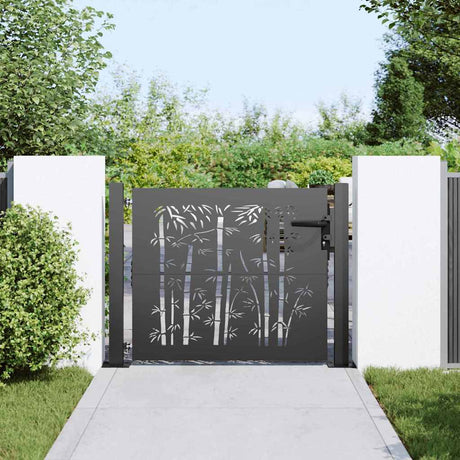 Vidaxl tuinpoort 110 x 105 cm gepoedercoat staal zwart vergrendelbaar
