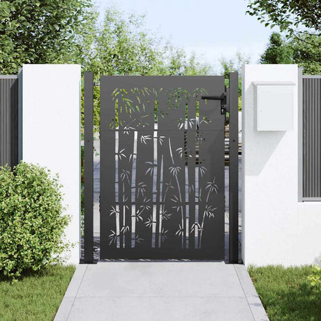 Vidaxl tuinpoort 110 x 155 cm gepoedercoat staal zwart vergrendelbaar