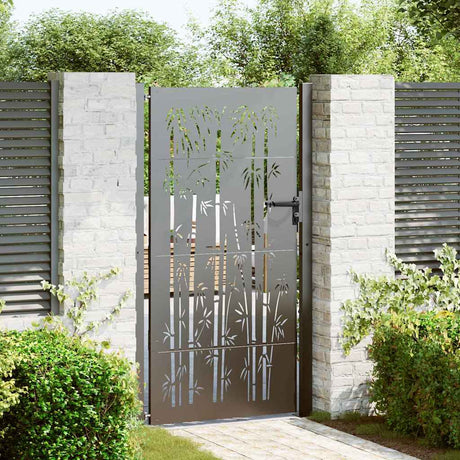 Vidaxl tuinpoort 110 x 205 cm gepoedercoat staal zwart vergrendelbaar