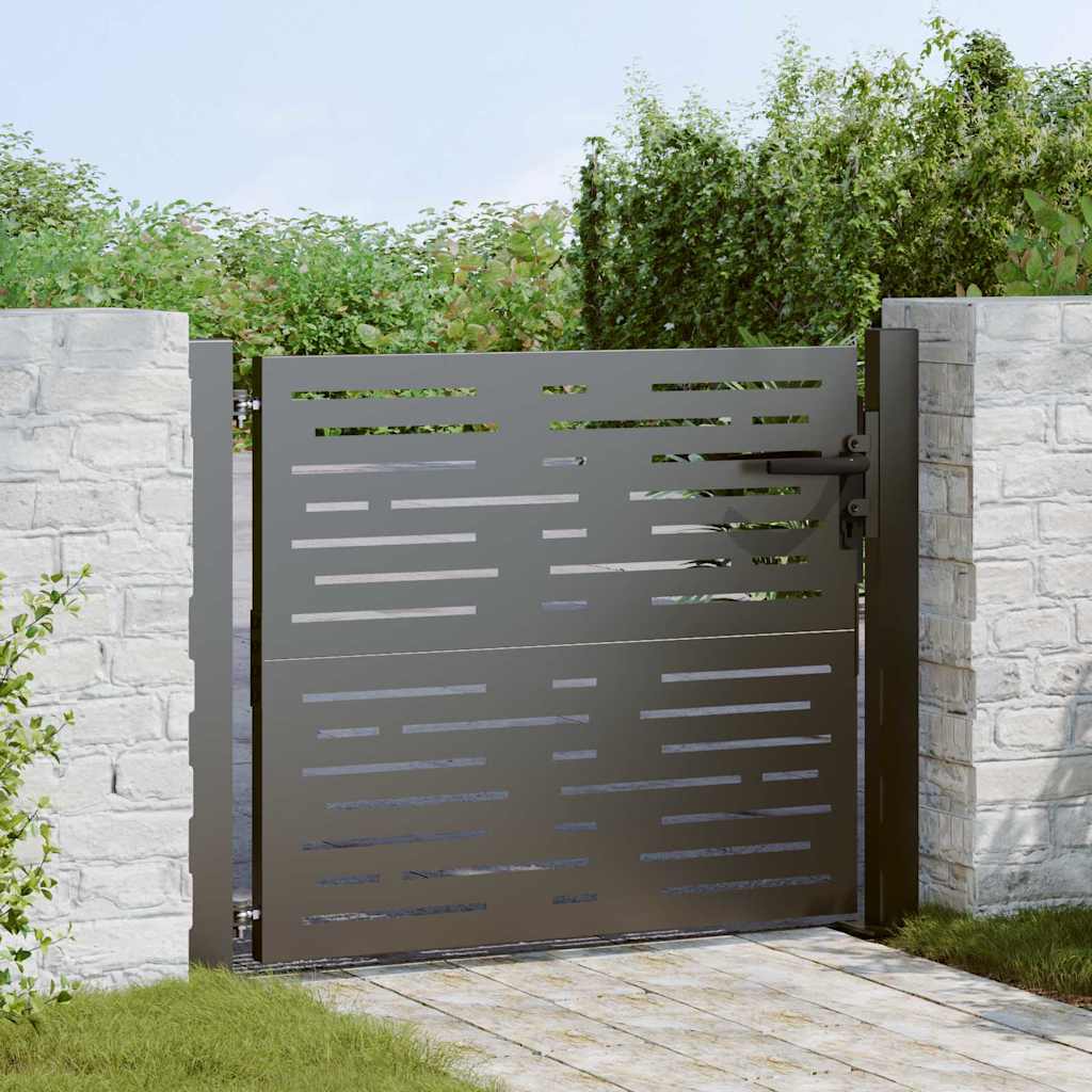 Vidaxl tuinpoort met slot zwart 110 x 105 cm gepoedercoat staal
