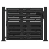 Vidaxl tuinpoort met slot zwart 110 x 105 cm gepoedercoat staal