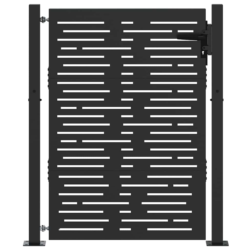 Vidaxl tuinpoort met slot zwart 110 x 155 cm gepoedercoat staal
