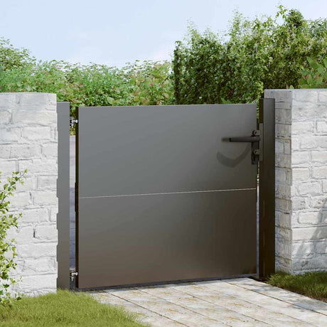 Vidaxl tuinpoort met slot zwart 110 x 105 cm gepoedercoat staal