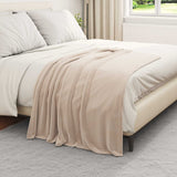 Vidaxl gooi deken beige 130 x 150 cm fleece