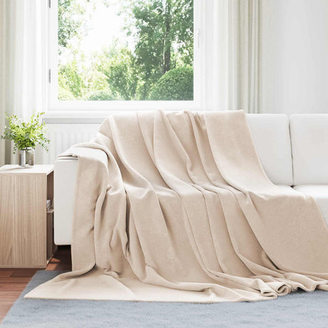 Vidaxl plaid beige 220 x 240 cm 1.38 kg fleece