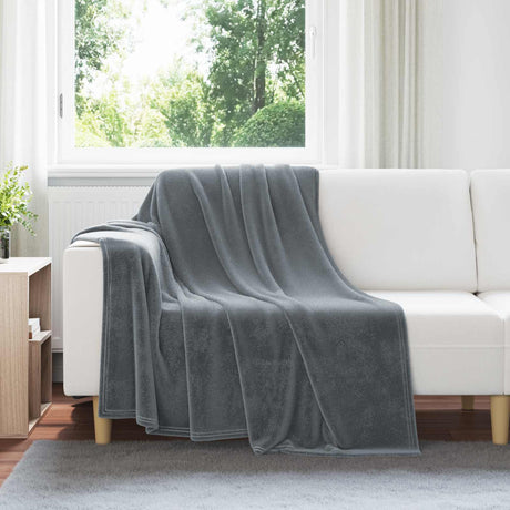 Vidaxl plaid donkergrijs 150 x 200 cm 0.78 kg fleece
