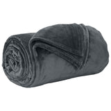 Vidaxl gooi deken donkergrijs 220 x 240 cm fleece