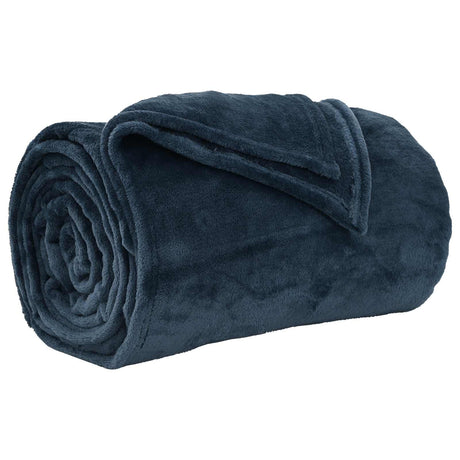 Vidaxl gooi deken marineblauw 130 x 150 cm fleece