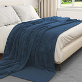 Vidaxl gooi deken marineblauw 240 x 270 cm fleece