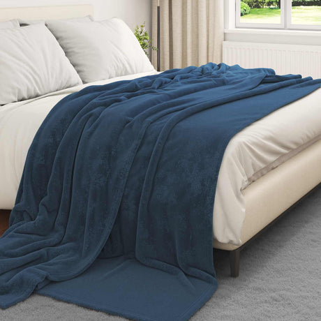 Vidaxl plaid marineblauw 240 x 270 cm 1.69 kg fleece