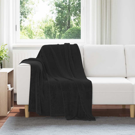 Vidaxl plaid zwart 130 x 150 cm 0.51 kg fleece
