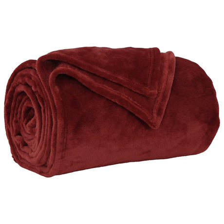 Vidaxl plaid bordeaux rood 150 x 200 cm 0.78 kg fleece