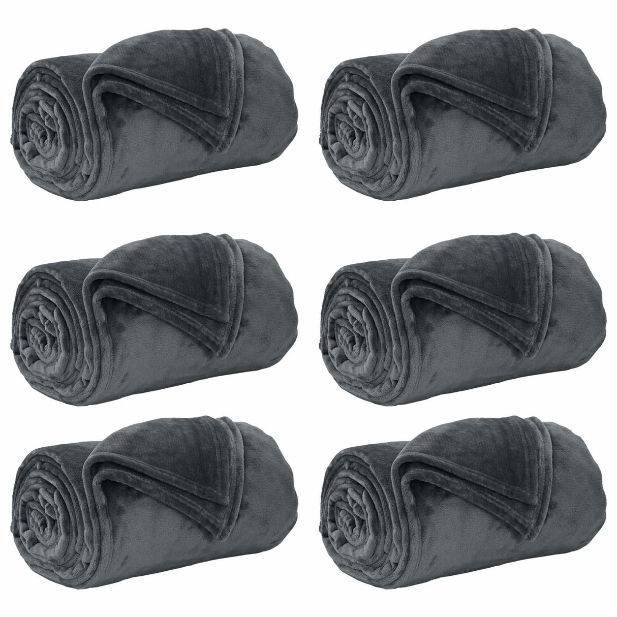 Vidaxl kleden 6 pcs donkergrijs 130 x 150 cm fleece