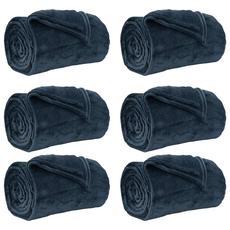 Vidaxl kleden 6 pcs marineblauw 240 x 270 cm fleece