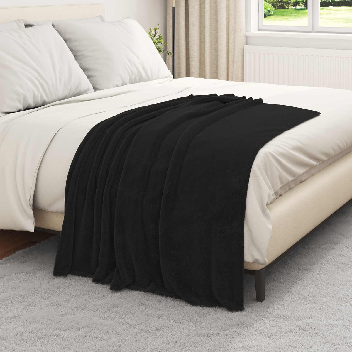 Vidaxl kleden 6 st zwart 130 x 150 cm 3.04 kg fleece