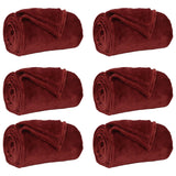 Vidaxl kleden 6 pcs bordeaux rood 130 x 150 cm fleece