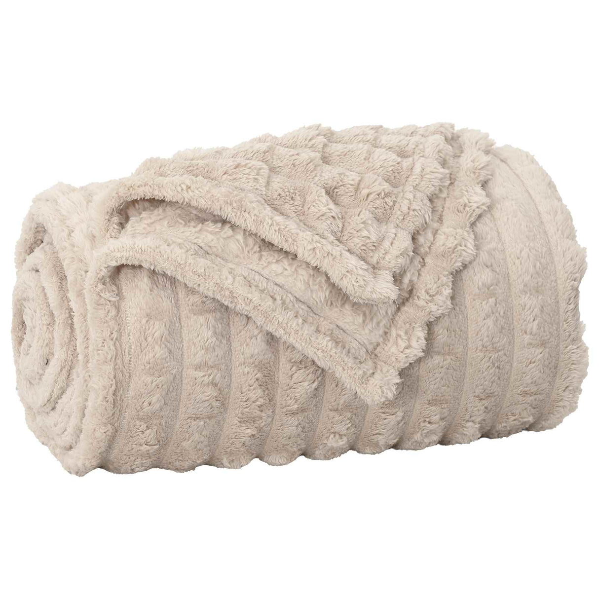 Vidaxl gooi deken beige 150 x 130 cm fleece