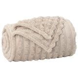 Vidaxl gooi deken beige 150 x 130 cm fleece