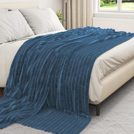 Vidaxl plaid marineblauw 240 x 220 cm 1.36 kg fleece