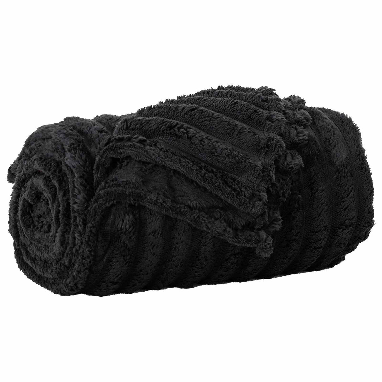 Vidaxl gooi deken zwart 240 x 220 cm fleece