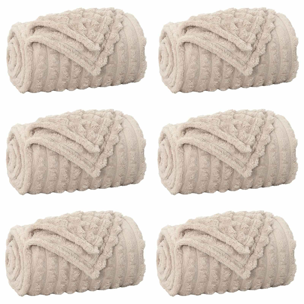 Vidaxl kleden 6 pcs beige 240 x 220 cm fleece