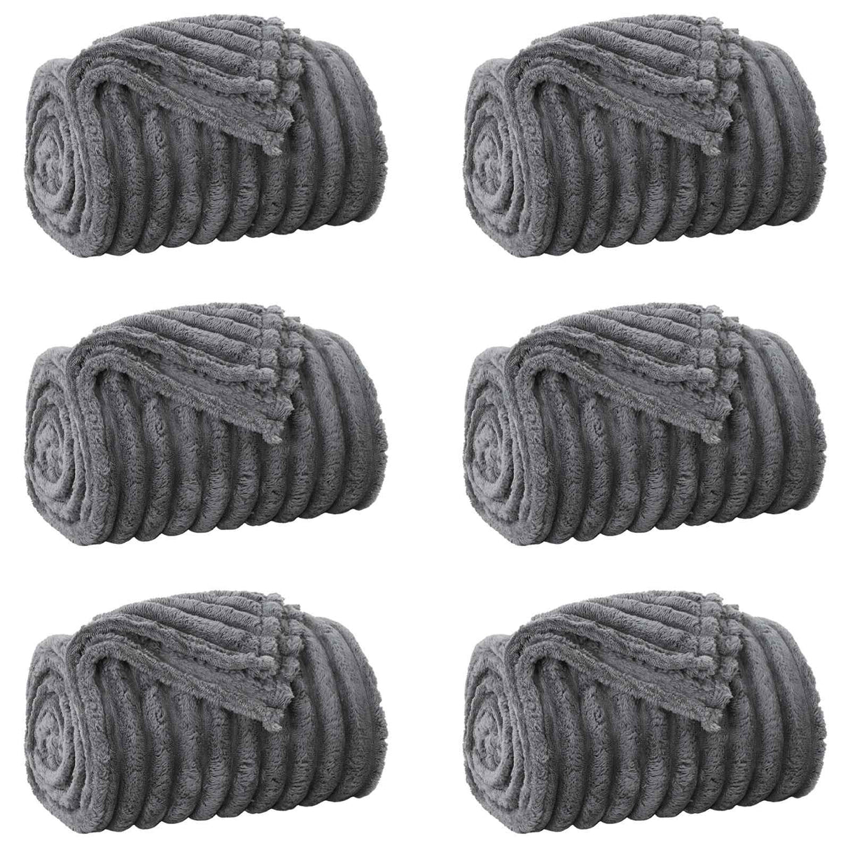 Vidaxl kleden 6 pcs donkergrijs 150 x 130 cm fleece