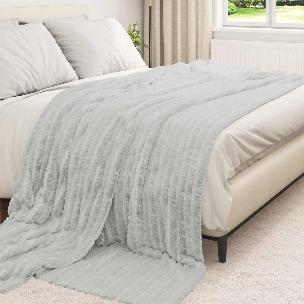 Vidaxl kleden 6 st grijs 240 x 220 cm 8.76 kg fleece